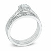 Thumbnail Image 2 of Previously Owned - 1/2 CT. T.W. Diamond Frame Three Piece Bridal Set in 14K White Gold
