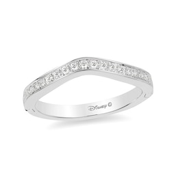 Previously Owned - Enchanted Disney Princess 1/5 CT. T.W. Diamond Contour Wedding Band in 14K White Gold