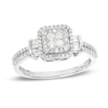 Thumbnail Image 1 of Previously Owned - 1/2 CT. T.W. Composite Diamond Square Frame Collared Ring in 10K White Gold