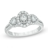 Thumbnail Image 1 of Previously Owned - Past Present Future® 1/2 CT. T.W. Diamond Double Frame Engagement Ring in 14K White Gold