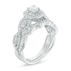Thumbnail Image 1 of Previously Owned - 3/4 CT. T.W. Diamond Square Frame Vintage-Style Bridal Set in 10K White Gold