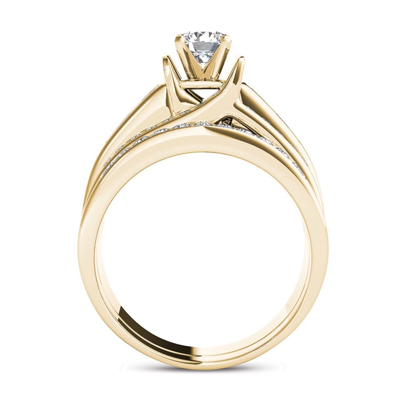 1-1/4 CT. T.W. Diamond Multi-Row Bridal Set in 14K Gold