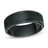 Thumbnail Image 1 of Previously Owned - 8.0mm Etched Black IP Comfort Fit Wedding Band in Tantalum