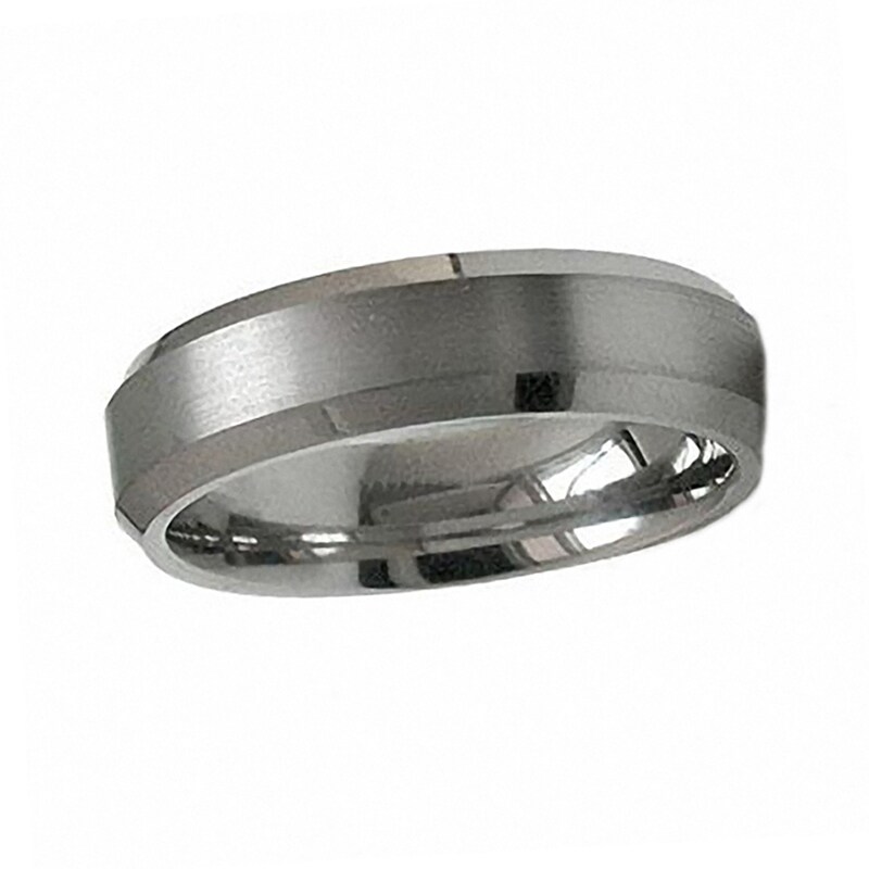 Main Image 1 of Previously Owned - Edward Mirell 6.0mm Titanium Wedding Band with Bevelled Edge