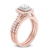 Thumbnail Image 2 of Previously Owned - 1-1/5 CT. T.W. Diamond Octagonal Frame Three Piece Bridal Set in 14K Two-Tone Gold