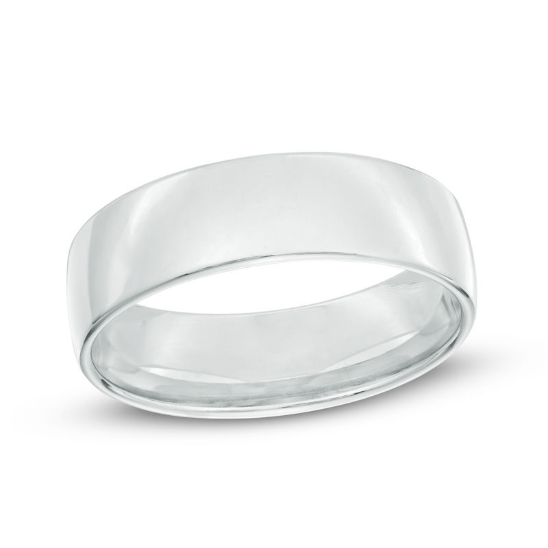 Previously Owned - Men's 6.5mm Comfort-Fit Wedding Band in 14K White Gold