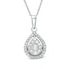 Thumbnail Image 1 of Previously Owned - 1/2 CT. T.W. Diamond Teardrop Frame Pendant in 10K White Gold