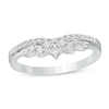 Thumbnail Image 1 of Previously Owned - 1/4 CT. T.W. Diamond Leaf-Style Crown Contour Anniversary Band in 14K White Gold
