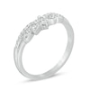 Thumbnail Image 2 of Previously Owned - 1/4 CT. T.W. Diamond Leaf-Style Crown Contour Anniversary Band in 14K White Gold