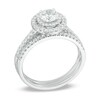 Thumbnail Image 1 of Previously Owned - 1 CT. T.W. Diamond Double Frame Bridal Set in 14K White Gold (I/I2)