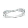 Thumbnail Image 1 of Previously Owned - 1/15 CT. T.W. Diamond Double Row Contour Wedding Band in 14K White Gold