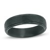Thumbnail Image 1 of Previously Owned - Triton 6.0mm Comfort-Fit Hammered and Satin center Wedding Band in Black Tungsten