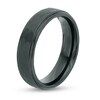 Thumbnail Image 2 of Previously Owned - Triton 6.0mm Comfort-Fit Hammered and Satin center Wedding Band in Black Tungsten