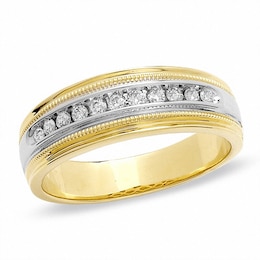 Previously Owned - 1/4 CT. T.W. Diamond Eleven Stone Ring in 14K Two-Tone Gold