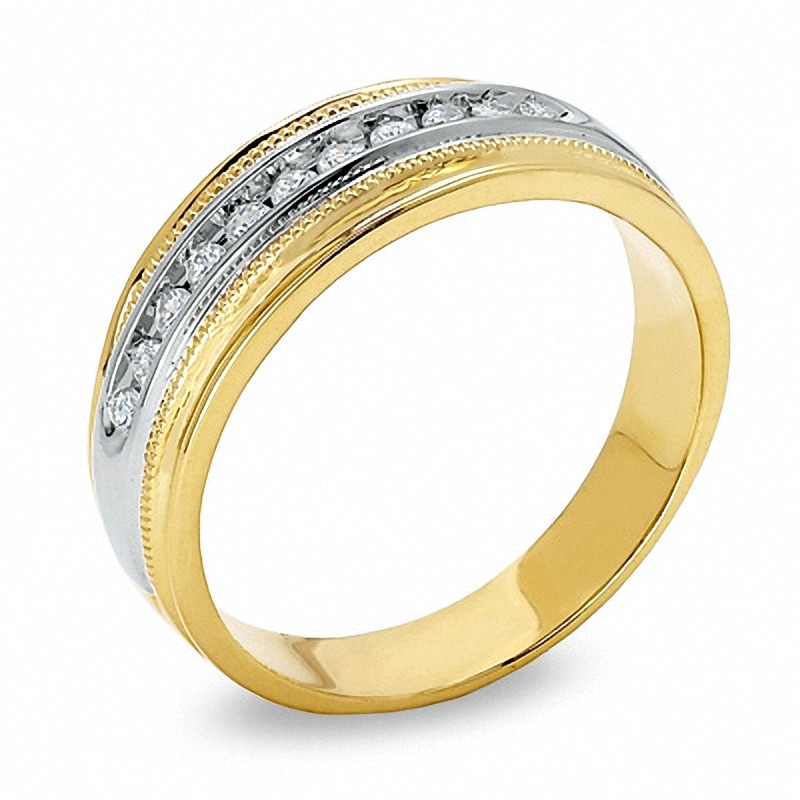 Main Image 2 of Previously Owned - 1/4 CT. T.W. Diamond Eleven Stone Ring in 14K Two-Tone Gold