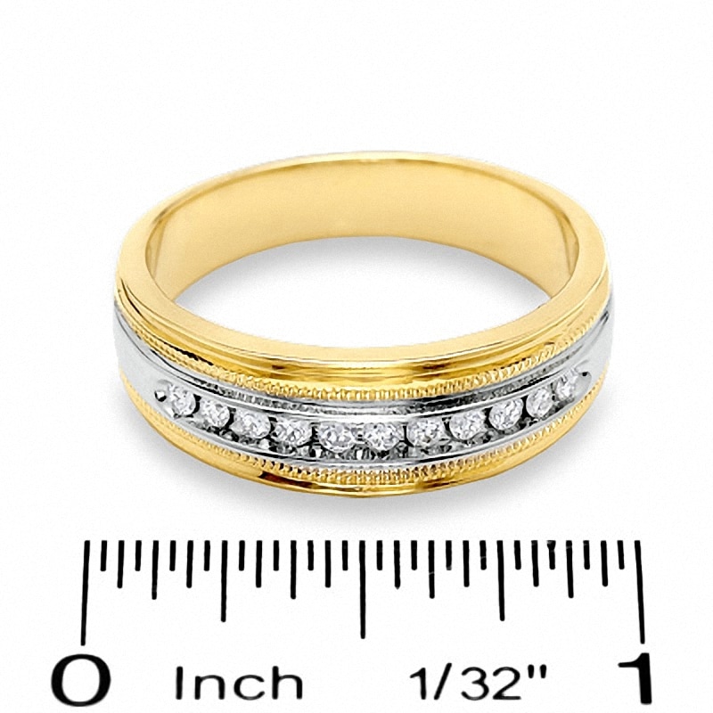 Main Image 3 of Previously Owned - 1/4 CT. T.W. Diamond Eleven Stone Ring in 14K Two-Tone Gold