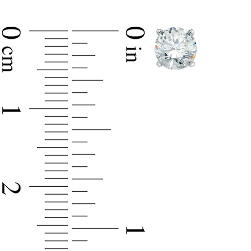 Main Image 2 of Previously Owned - 1-1/4 CT. T.W. Diamond Solitaire Earrings in 14K White Gold