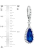 Previously Owned - Pear-Shaped Lab-Created Blue and White Sapphire Drop Earrings in Sterling Silver