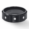 Thumbnail Image 0 of Previously Owned - Triton Men's 1/10 CT. T.W. Diamond Three Stone Comfort Fit Black Tungsten Wedding Band