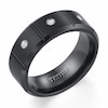 Thumbnail Image 1 of Previously Owned - Triton Men's 1/10 CT. T.W. Diamond Three Stone Comfort Fit Black Tungsten Wedding Band