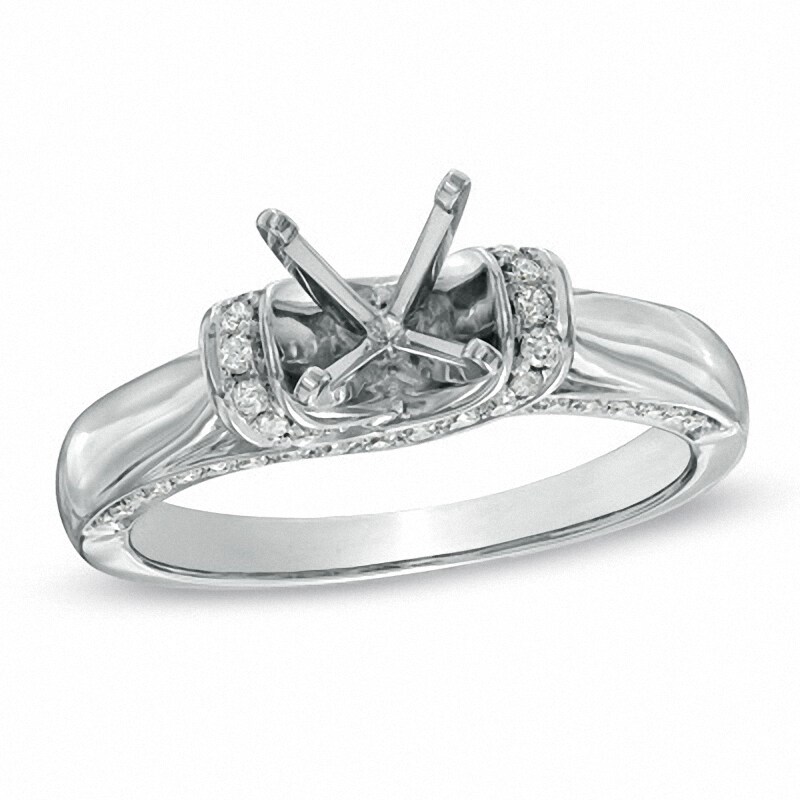 Main Image 1 of Previously Owned - 1/3 CT. T.W. Diamond Semi-Mount in 14K White Gold