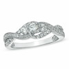 Thumbnail Image 1 of Previously Owned - 5/8 CT. T.W. Diamond Three Stone Twist Ring in 10K White Gold