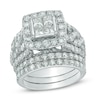 Thumbnail Image 1 of Previously Owned - 4 CT. T.W. Quad Princess-Cut Diamond Frame Bridal Set in 14K White Gold