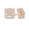 Thumbnail Image 0 of Previously Owned - 3/8 CT. T.W. Diamond Clover Square Stud Earrings in 10K Rose Gold