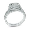 Thumbnail Image 2 of Previously Owned - 1/2 CT. T.W. Diamond Square Composite Frame Bridal Set in 10K White Gold