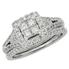 Thumbnail Image 0 of Previously Owned - 1 CT. T.W. Princess-Cut Quad Diamond Split Shank Bridal Set in 14K White Gold (I/I2)