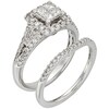 Thumbnail Image 2 of Previously Owned - 1 CT. T.W. Princess-Cut Quad Diamond Split Shank Bridal Set in 14K White Gold (I/I2)