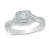 Thumbnail Image 1 of Previously Owned - 1/3 CT. T.W. Princess-Cut Diamond Frame Engagement Ring in 10K White Gold