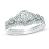 Thumbnail Image 0 of Previously Owned - 3/8 CT. T.W. Diamond Frame Loose Braid Bridal Set In 10K White Gold