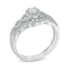 Thumbnail Image 1 of Previously Owned - 3/8 CT. T.W. Diamond Frame Loose Braid Bridal Set In 10K White Gold