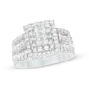 Thumbnail Image 1 of Previously Owned - 1-1/2 CT. T.W. Square Composite Diamond Frame Two Row Engagement Ring in 14K White Gold