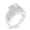 Thumbnail Image 2 of Previously Owned - 1-1/2 CT. T.W. Square Composite Diamond Frame Two Row Engagement Ring in 14K White Gold
