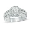 Thumbnail Image 1 of Previously Owned - 1 CT. T.W. Quad Diamond Octagonal Frame Vintage-Style Channel-Set Engagement Ring in 14K White Gold
