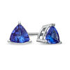 Thumbnail Image 0 of Previously Owned - 5.0mm Trillion-Cut Tanzanite Stud Earrings in 10K White Gold