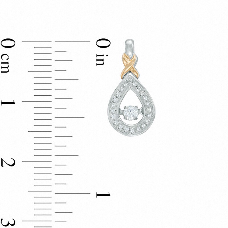 Main Image 2 of Previously Owned - 1/4 CT. T.W. Diamond Teardrop Earrings in 10K Two-Tone Gold