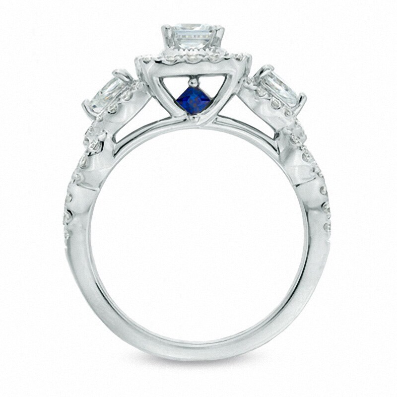Main Image 3 of Previously Owned - Vera Wang Love Collection 1-1/2 CT. T.W. Diamond Three Stone Engagement Ring in 14K White Gold