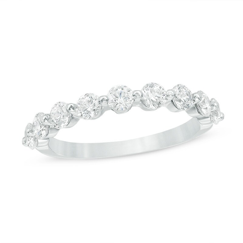 Main Image 1 of Previously Owned - 1 CT. T.W. Diamond Nine Stone Band in 14K White Gold