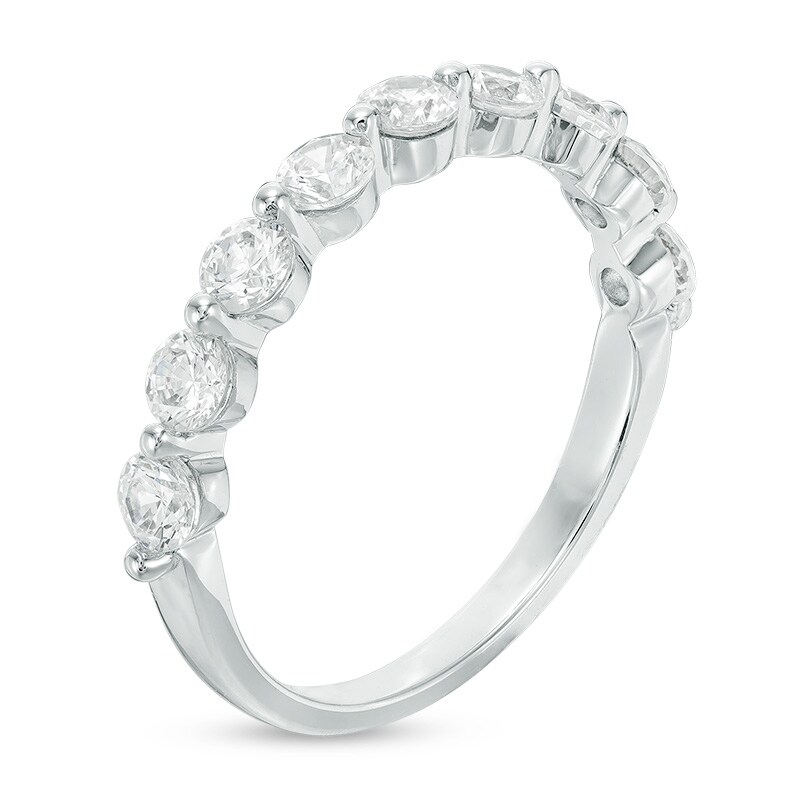 Main Image 2 of Previously Owned - 1 CT. T.W. Diamond Nine Stone Band in 14K White Gold