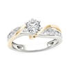 Thumbnail Image 1 of Previously Owned - 3/4 CT. T.W. Diamond Crossover Engagement Ring in 14K Two-Tone Gold