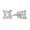 Previously Owned - 1/3 CT. T.W. Princess-Cut Diamond Solitaire Stud Earrings in 14K White Gold
