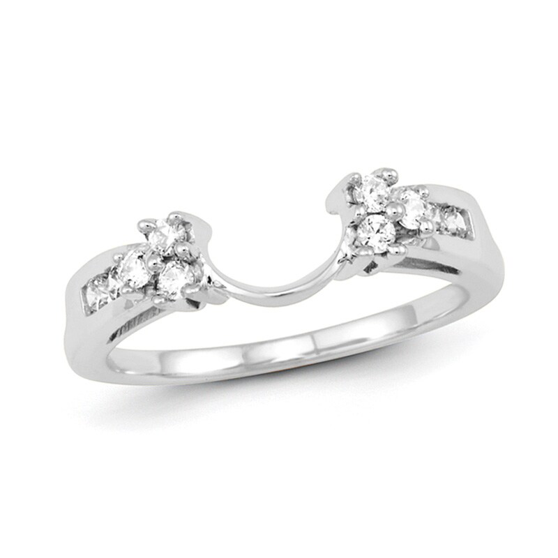 Main Image 1 of Previously Owned - 1/4 CT. T.W. Diamond Tri-Sides Solitaire Enhancer in 14K White Gold