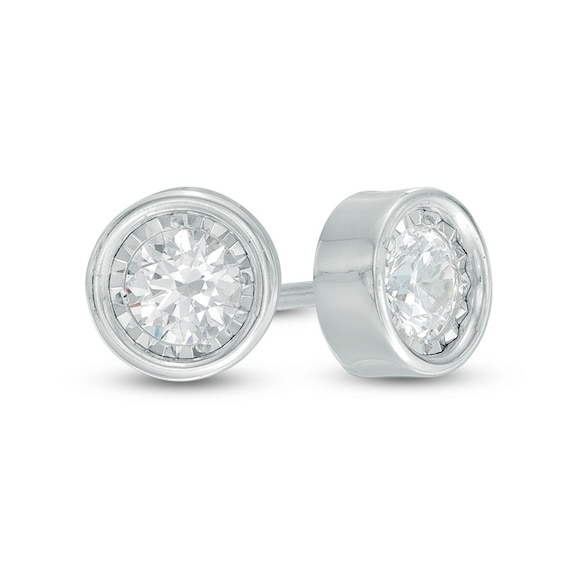Previously Owned - 1/2 CT. T.W. Diamond Solitaire Stud Earrings in 10K White G Previously Owned - 1/2 CT. T.W. Diamond Solitaire Stud Earrings in 10K White Gold