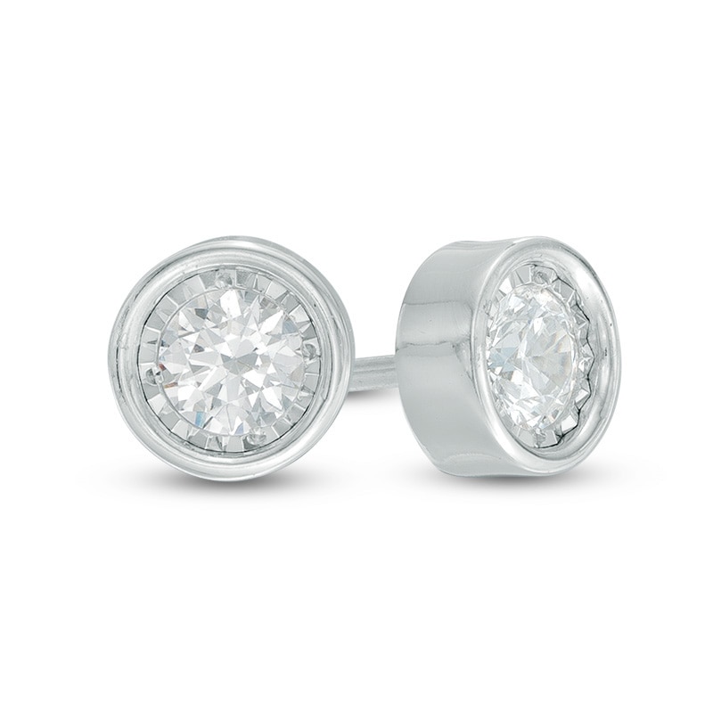 Previously Owned - 1/2 CT. T.W. Diamond Solitaire Stud Earrings in 10K White Gold