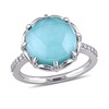 Thumbnail Image 1 of Previously Owned - Catherine Malandri™ Turquoise Doublet and 1/8 CT. T.W. Diamond Frame Ring in Sterling Silver