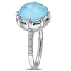 Thumbnail Image 2 of Previously Owned - Catherine Malandri™ Turquoise Doublet and 1/8 CT. T.W. Diamond Frame Ring in Sterling Silver