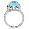 Thumbnail Image 3 of Previously Owned - Catherine Malandri™ Turquoise Doublet and 1/8 CT. T.W. Diamond Frame Ring in Sterling Silver